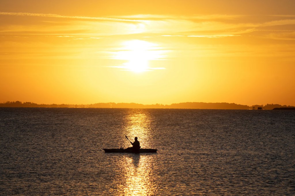 kayaker on the currituck sound