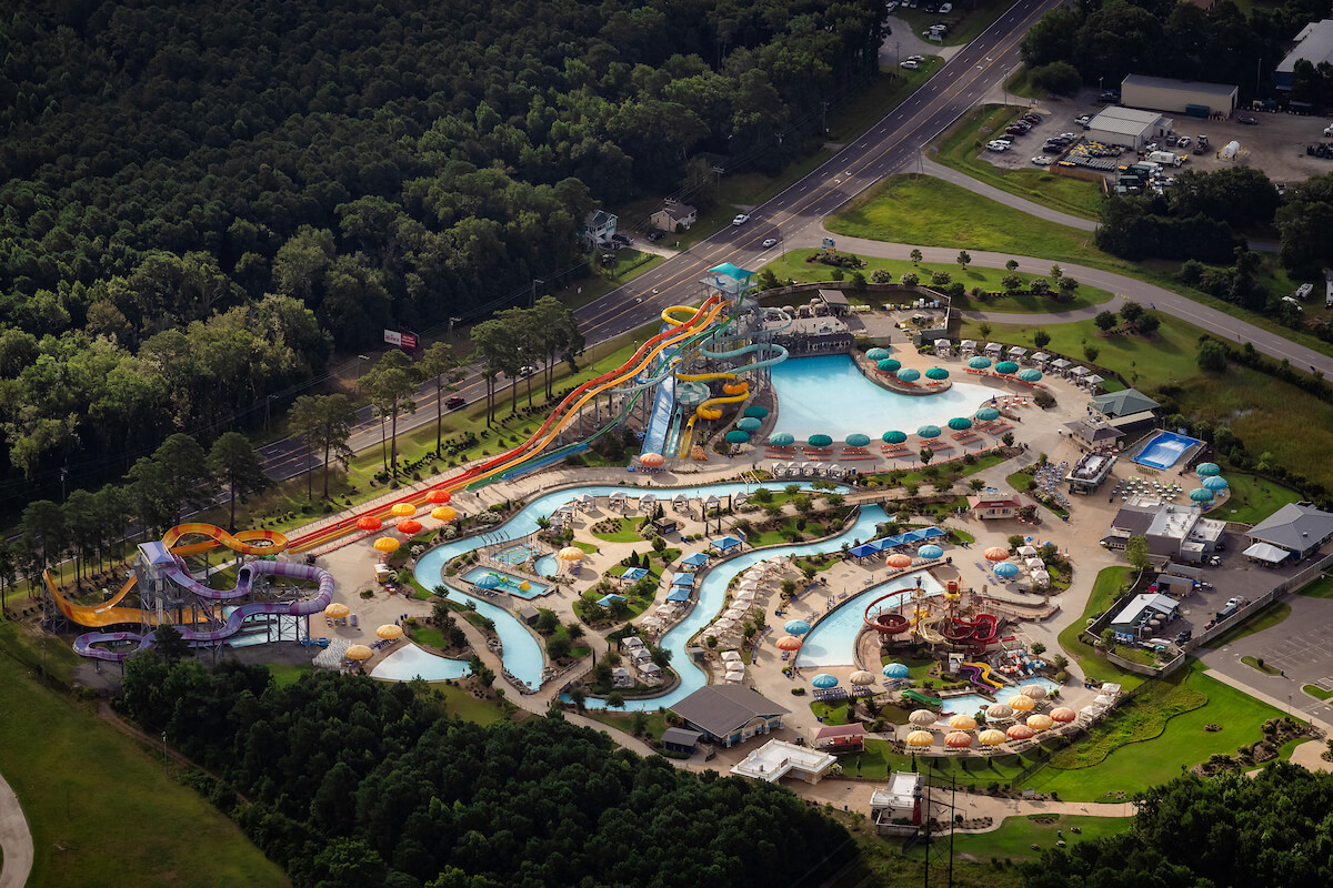 aerial image of H2OBX Waterpark