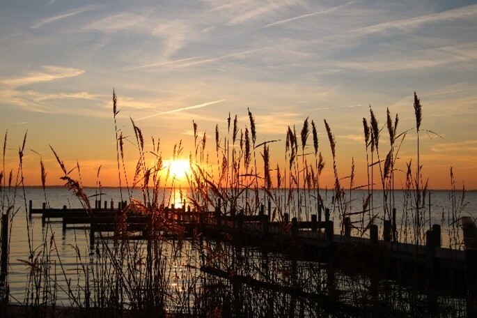 sunset photo on sound