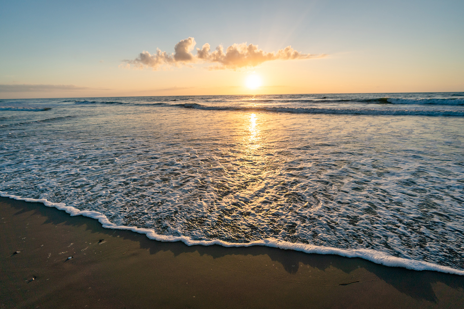 Sun rising over a beach in Norther Outer Banks